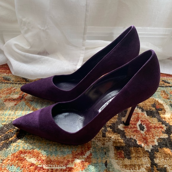 Manolo Blahnik BB Suede Pointed-Toe Pump, Purple Size - 37 - Picture 6 of 13
